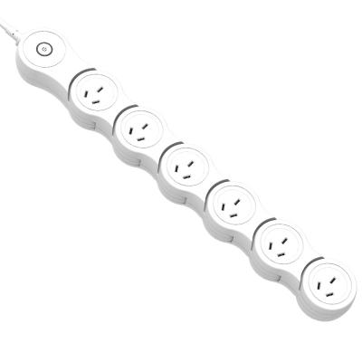 China ABS+PC Customized Flexible And Bendable Multi 6 Surge Outlet Power Strip Socket Outlet Power Board Protector for sale