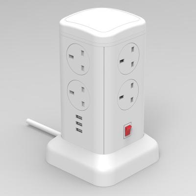 China 6 USB Charging Ports UK 8 Way Extension Socket Surge Protector Power Strip With USB for sale