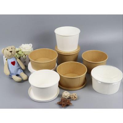 China Biodegradable Kraft Paper Soup Container Take Away Soup Noodle Containers Kraft Paper Soup Cup Supplies Paper Food Containers Food Paper Bowl for sale