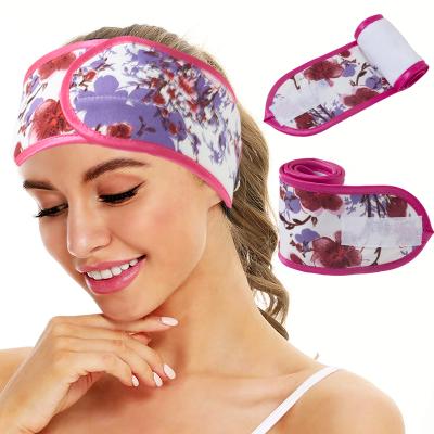 China Beauty Care Amazon Leopard Cotton Spa Sports Makeup Headbands For Women 2021 Super Soft Double Printing Elastic Thickened Head Bands for sale