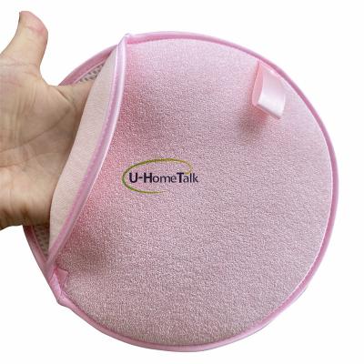 China EXFOLIATE Eco-Friendly Soft Skin Hot Pink Clean Body Exfoliating Glove Body Scrubber Shower Bath Pads For Body Exfoliating for sale