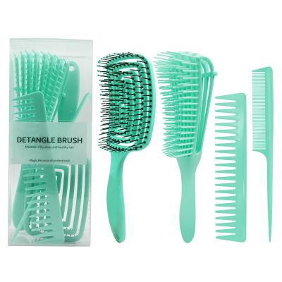 China Home-use Hair Styling Vent Curved Handle Magic Eight Rows Plastic Octopus Bare Ribs Comb Detangling Hair Brushes for sale