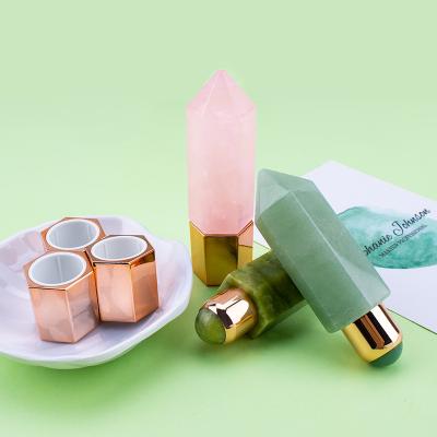 China Wholesale Multifunctional Natural Gua Sha Crystal Massage Jade Roller Energy Massager Pillar Whitening for sale