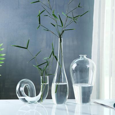 China Classical/postmodern small glass vase home Japanese narrow mouth glass zen decoration vase customized new by bottle wholesale for sale