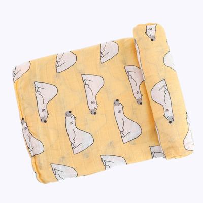 China Folded Baby Blankets Muslin Organic Bamboo 2 Layers Soft Feeling Blankets Wrap Covering for sale