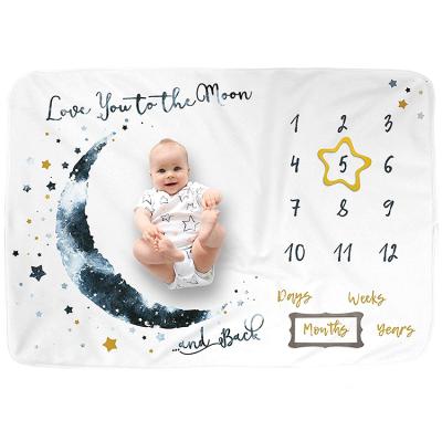 China High Quality Baby Milestone Monthly Baby Shower Gift Fleece Blanket for sale