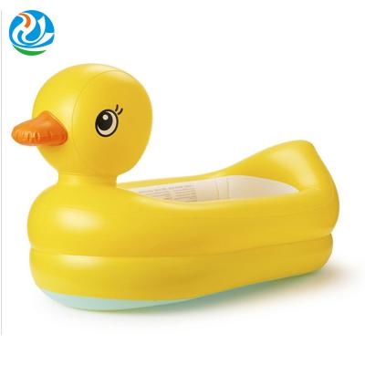 China Bath & swimming & Cute Yellow Baby Swim Cartoon Game Bubble Ball Duck PVC Inflatable Swimming Pool for sale