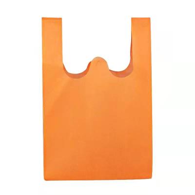 China Eco Friendly Reusable Nonwoven Degradable Grocery T-shirt Bag For Supermarket Shopping Use Bag Shopping Bag Custom Logo for sale