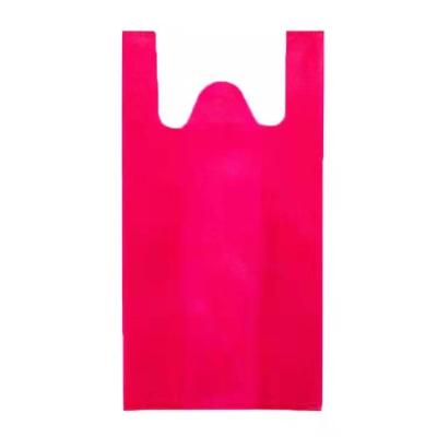 China Customized Logo Reusable Eco Friendly Nonwoven Grocery Bag Nonwoven W CUT Bag T-shirt Shopping Bag Custom Logo for sale