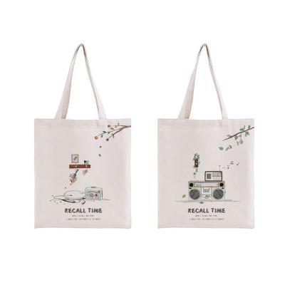 China Reusable Grocery Bags Cotton Canvas Tote Bag Canvas Folding Eco-friendly Eco-friendly School Bag Custom Printing Washable School Bag for sale