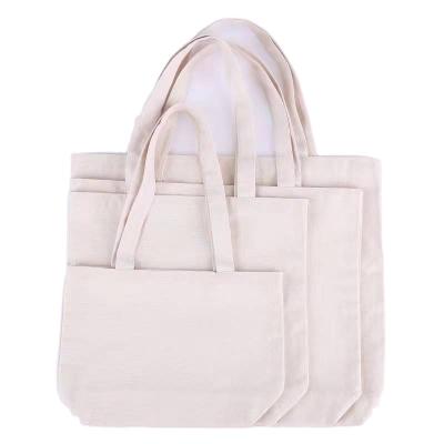 China Simple White Blank Canvas Folding Tote Bag Standard Size Cotton Logo Cotton Tote Bag Cheap Reusable Shopping Bags Custom Printing Wholesale for sale