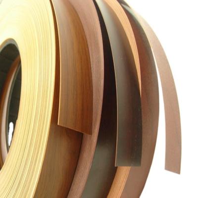 China High and Low Temperature Resistance Furniture PVC Wood Grain Dark Edging Accessory Strip for sale