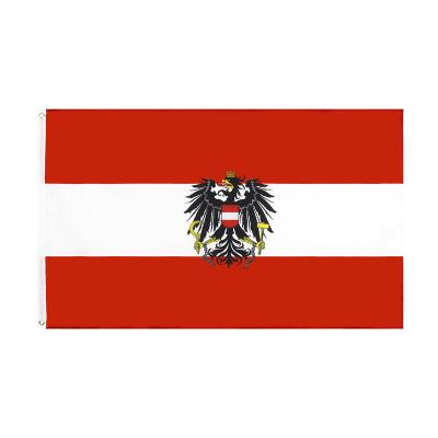 China Wholesale 100% Polyester 3x5 FT Austria National Emblem Flying Stock Flag for sale