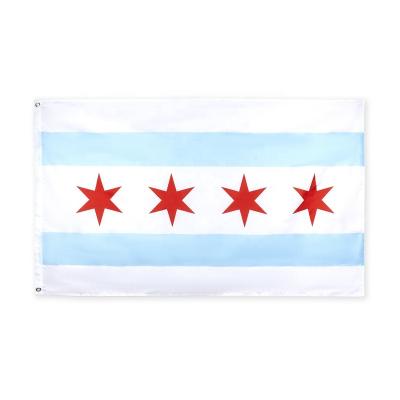 China Wholesale High Quality Health Care Institutes Standard Size 3*5ft Polyester Chicago W Club Silk Flag for sale