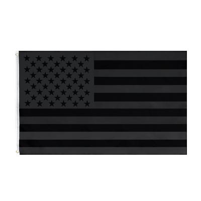 China OEM Ready to Ship 3x5Fts Gray All Black American USA Flag for sale