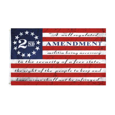 China OEM Available 1 PC Ready To Ship 3x5 Ft 2nd Amendment Vintage American Flag Banner for sale