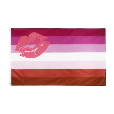 China OEM High Quality Printed Polyester 3*5FT Lesbian Kiss Flag for sale