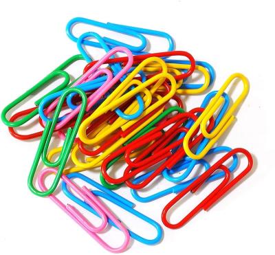 China Metal Desk Elephant Round Paper Clip Vinyl Coated Large Paper Clip 28mm Soft Durable Antirust Color for sale