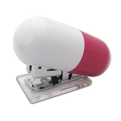 China Mini Cute Hot Sale Promotional Hospital Medical Plastic Pill Capsule Mini Shaped OEM Mini Stapler Book Sewer Support Stapler for sale