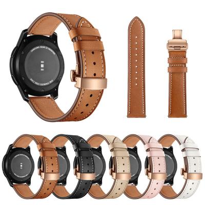 China Wholesale Genuine Leather Strap Smart Watch Strap Sumsang Watch Band S3 Leather Strap for sale