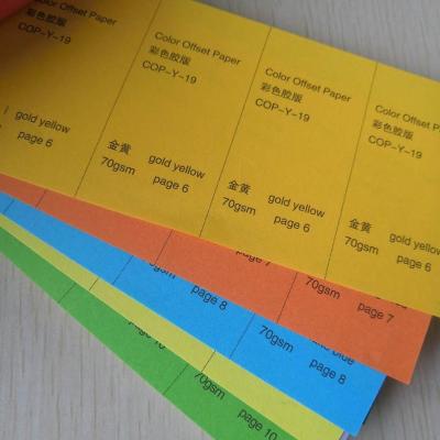 China Red/Yellow/Green/Pink 55-150gsm Color Anticurl Woodfree Offset Paper / Bond Paper for sale