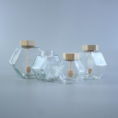 China Luxury Multiple Shapes Hexagon Honey Jar Packaging Bottles Of Personal Care And Storage Bottle for sale