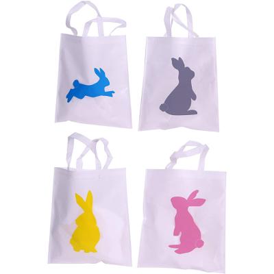 China Factory Directly Sale Sublimation Easter DIY Reusable Bag Blanks Handle Reusable Bunny Bag Portable Outdoor Kids Toy Storage Bags for sale