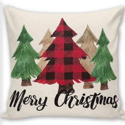 China Viable Christmas Decorate Cushion Fall Decor Christmas Cushion Cover Cotton Throw Christmas Pillow Case Canvas Cover for sale