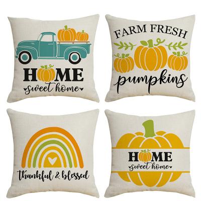 China 2021Pumpkin Sofa Cushion Thanksgiving Fall Linen Decorative Pillowcase Viable Sofa Cushion Household Products for sale