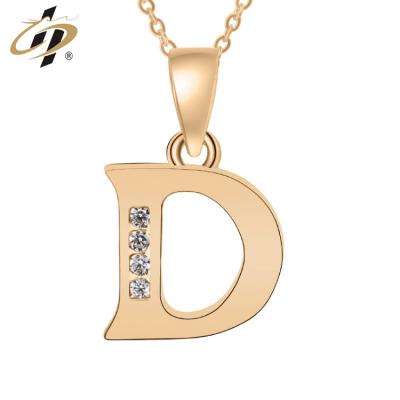 China Cheap Wholesale Cute Gold Metal Letter Design Charm With Diamond for sale