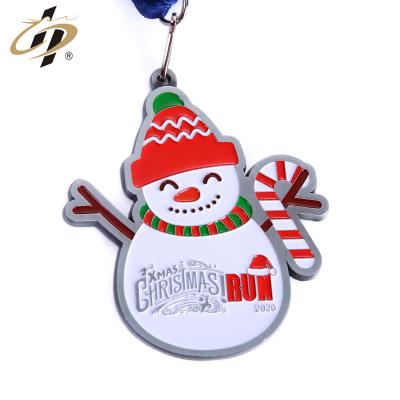 China Promotional Design Customized Popular Europe Christmas Race Metal Medals With Ribbon for sale