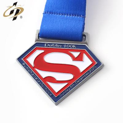 China Custom Metal Antique Silver Enamel Marathon Medal Soft Sports From Europe for sale