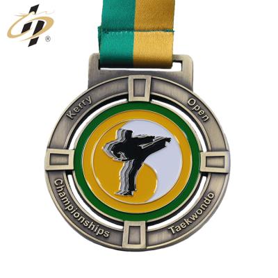 China Custom Antique Bronze Enamel Metal Taekwondo Medals From Europe Shuanghua Factory for sale