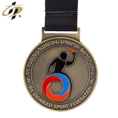 China China Design Your Own Logo Custom Antique Bronze Cycling Sports Award Medal for sale