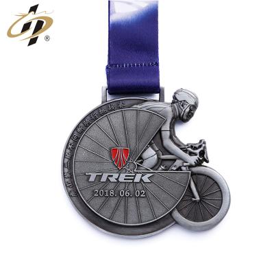 China Custom Wholesale Europe 3d Metal Engraved Cycling Medals for sale