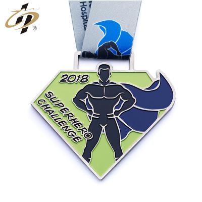 China Promotional Europe Custom Your Own Superhero Challenge Metal Sports Medals for sale