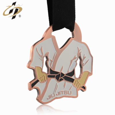 China Direct Europe factory made own custom judo sports medals, jiu jitsu metal medal for sale