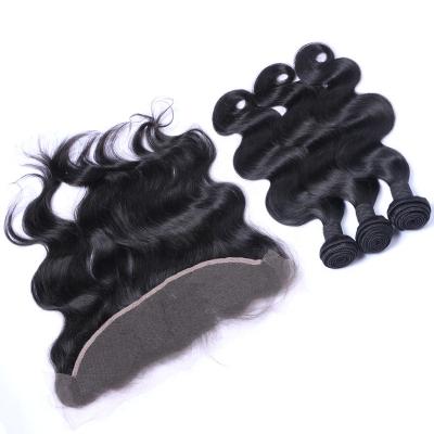 China Body Wave Customize Sheer Swiss Lace Frontal 13X6 100% Indian Virgin Hair Lace Frontal Headband for sale