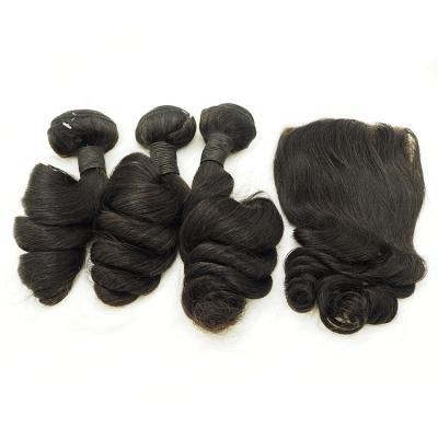 China Loose Wave Cuticle Aligned Peruvian Hair Wholesaler Virgin Hair Bundle Hair Bundles With Closure for sale