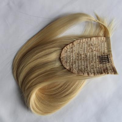 China U-tip blonde hair ponytail true wrap around hair ponytail for sale