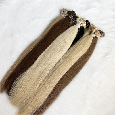 China Double Wave Hair Extension Silky Straight Pulled Drop Boat Flat Tip Keratin Extensions for sale