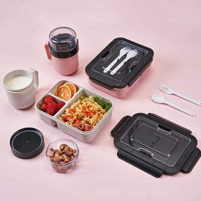 China Custom Set Hot Selling Microwavable Portable Lunch Box Bento Box With Water Bottle and Cooler Bag Set for sale