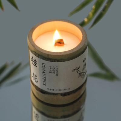 China 2023 birthdays high quality wholesale handmade bamboo tube scented candle for home decoration for sale