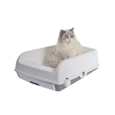 China Cat Toilet Easy Cleaning Semi-Closed Large Drawer Type Anti-splash Cat Litter Box Toilet Durable for sale