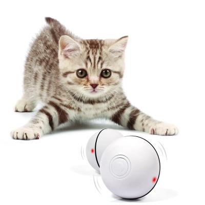 China Hot Selling Interactive Rechargeable Automatic Rolling Stocked Pet Toys ABS Smart USB Pet LED Cat Ball for sale