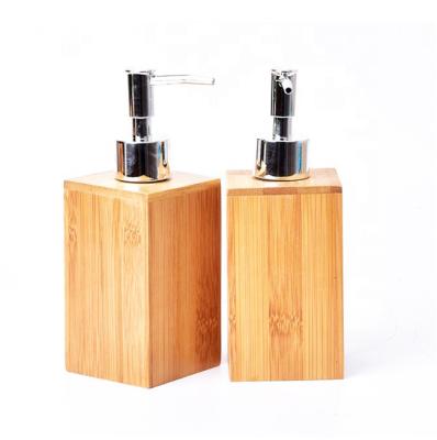 China Sustainable Natural Creative Bathroom Products Sets Bamboo Liquid Soap Dispenser Tissue Box for sale