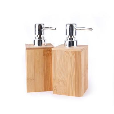 China Sustainable Hot Selling Natural Creative Bathroom Products Sets Bamboo Liquid Soap Dispenser Tissue Box for sale