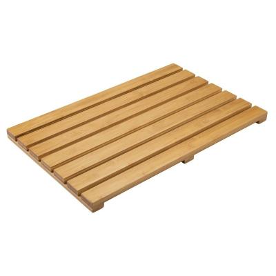 China Eco-friendly 100% Bamboo Non-slip Rectangular Bath Mat Sustainable Spa Mat Bathroom Showers Mat for sale