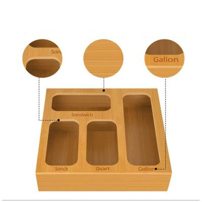 China 2022 Viable Hot Selling Amazon Drawer Kitchen Bag Storage Bamboo Ziplock Organizer for sale