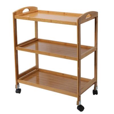 China Household Portable Premium Material Durable Bamboo Material Bamboo Packaging Kitchen Cart for sale